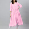 levenderdobby chiffon self design flared kurta