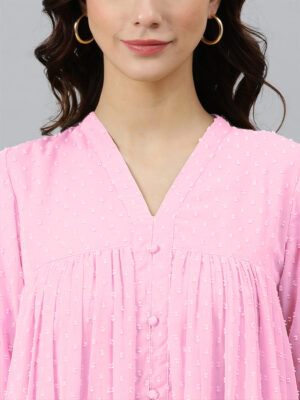 levenderdobby chiffon self design flared kurta