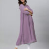 pink dobby chiffon self design flared kurta