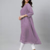 pink dobby chiffon self design flared kurta
