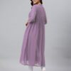 pink dobby chiffon self design flared kurta